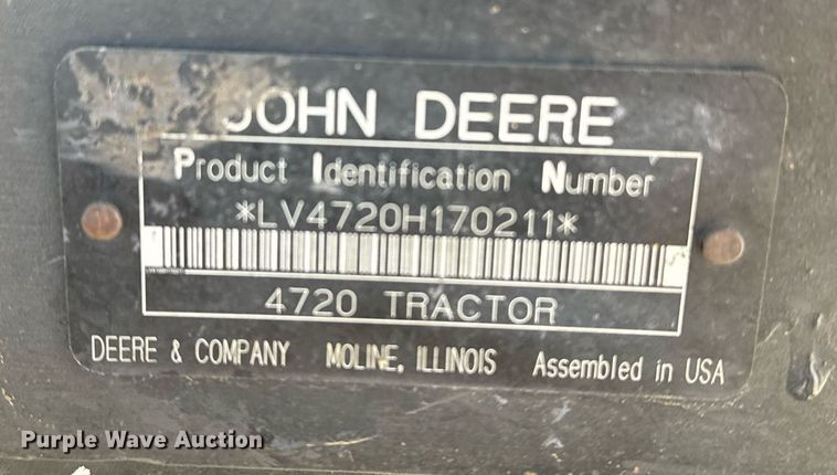 image for item DM5581 2004 John Deere 4720 MFWD tractor