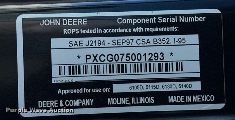 image for item DT0576 2013 John Deere 6140D MFWD tractor