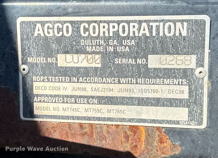 image for item DT0607 2009 Challenger MT765C tractor