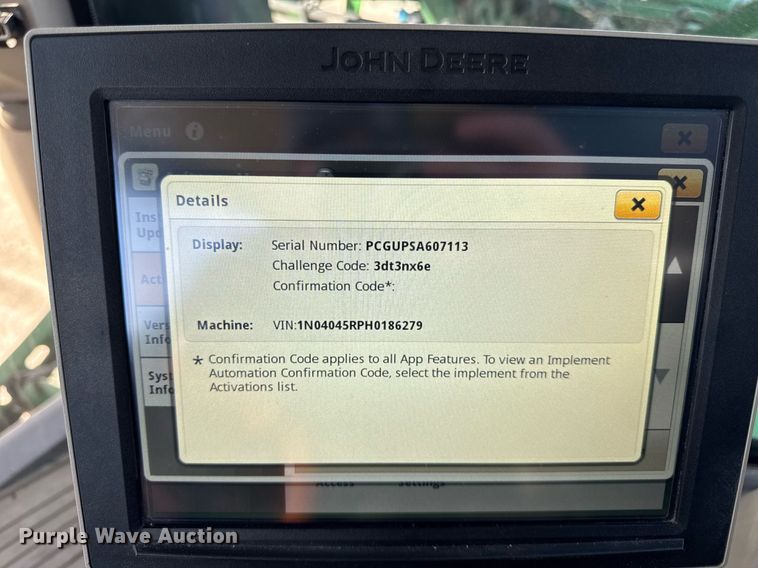 image for item DU3316 2017 John Deere R4045 sprayer