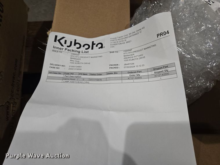 image for item DW8535 Kubota utility vehicle parts