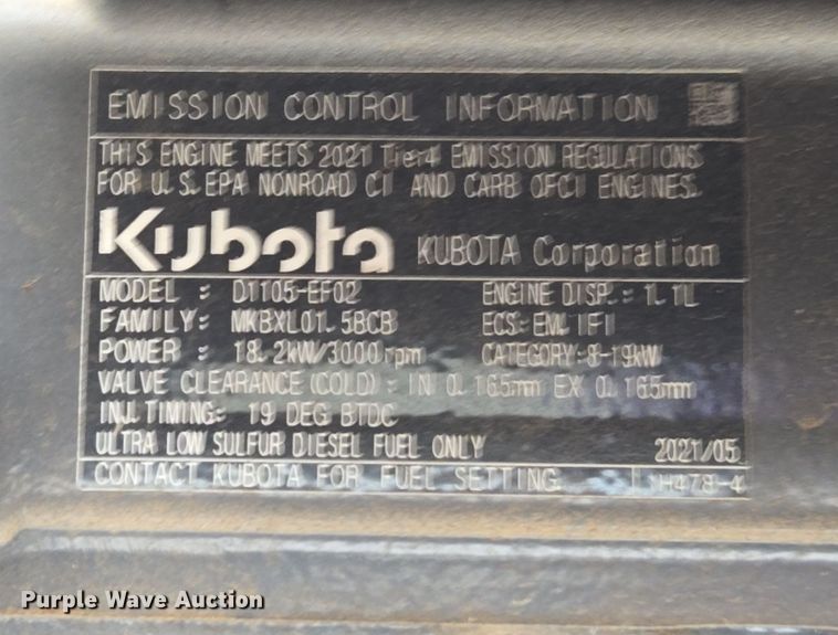 image for item DW8538 2022 Kubota ZD1211 ZTR lawn mower