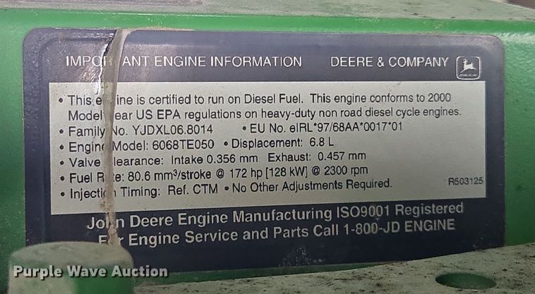 image for item EQ3956 2000 John Deere 4990 SP swather / windrower