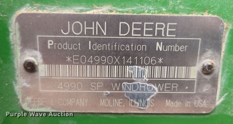 image for item EQ3956 2000 John Deere 4990 SP swather / windrower