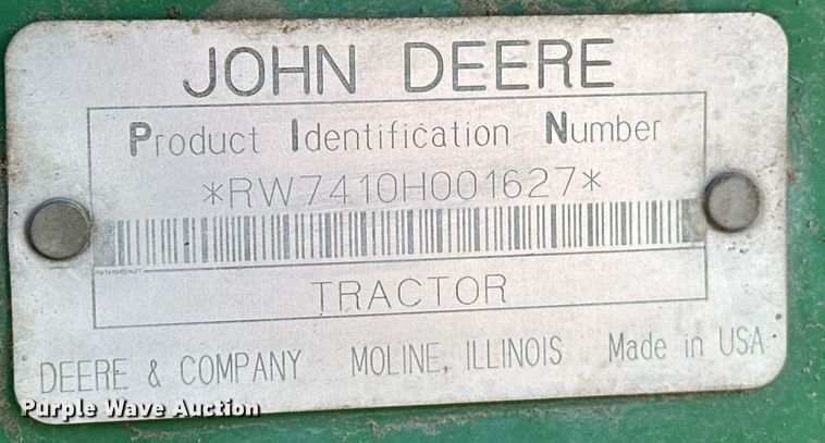 image for item ER4998 1997 John Deere 7410 tractor