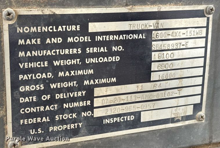 image for item NN9570 1964 International 1600 INT feed delivery truck