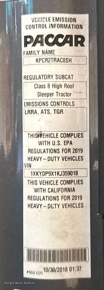 image for item DH9845 2019 Kenworth T680 semi truck