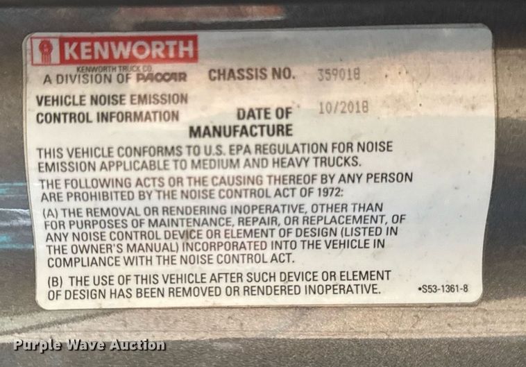 image for item DH9845 2019 Kenworth T680 semi truck