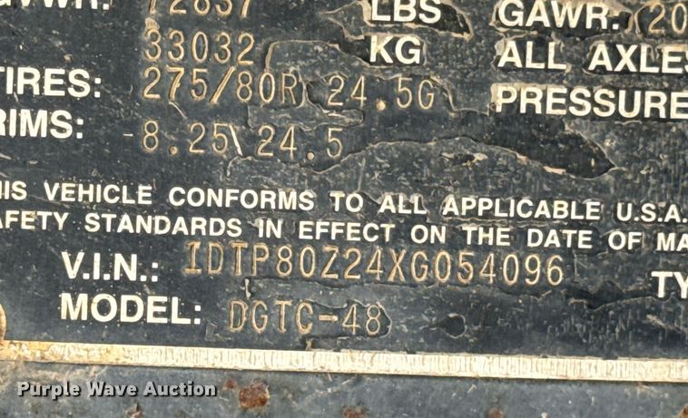 image for item DO0312 1999 Dorsey flatbed trailer