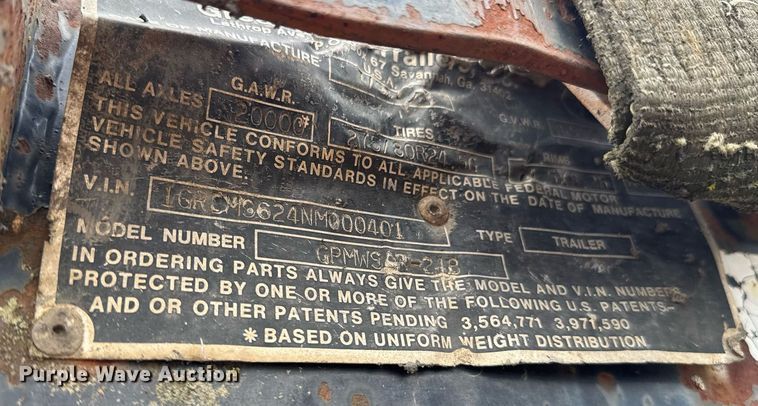 image for item DO0314 1992 Great Dane flatbed trailer