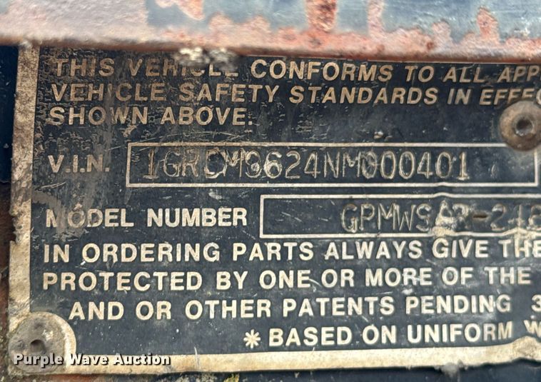 image for item DO0314 1992 Great Dane flatbed trailer