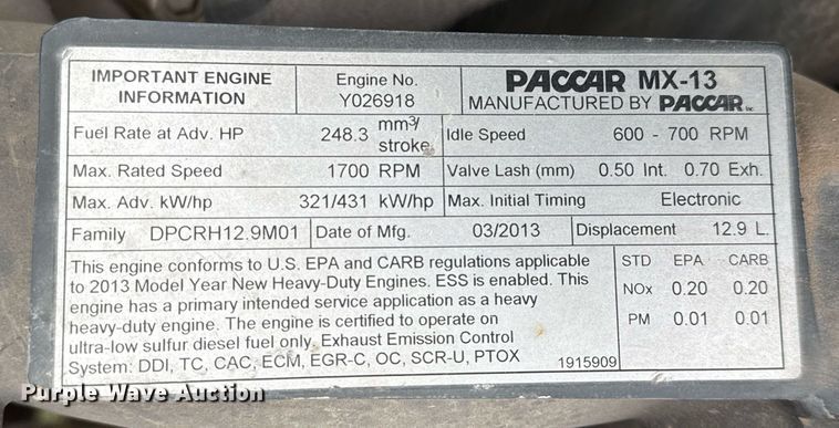 image for item DO2634 2014 Kenworth T660 semi truck