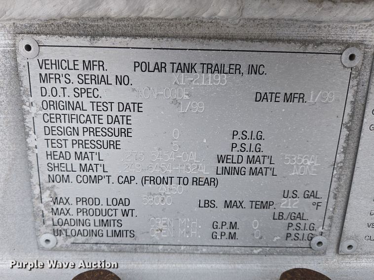 image for item DS5255 1999 Polar tank trailer