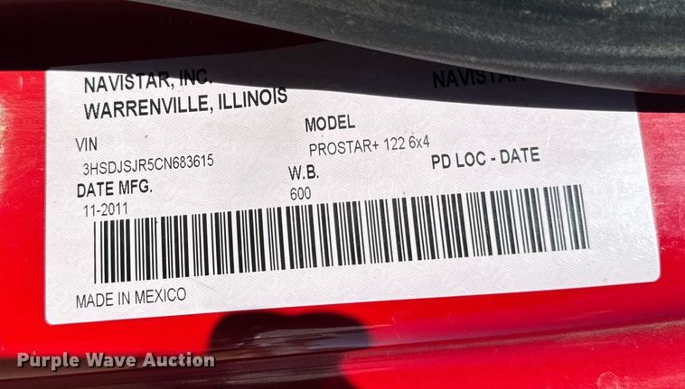 image for item DT0630 2012 International ProStar Plus 122 semi truck