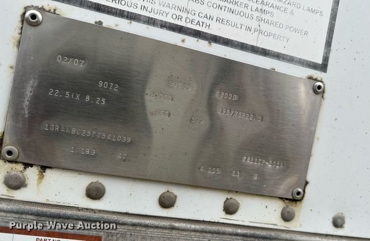 image for item DT0657 2007 Great Dane 7411TP-101A dry van trailer