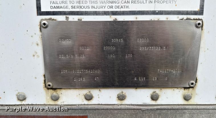 image for item DT0659 2007 Great Dane 7411TP-101A dry van trailer