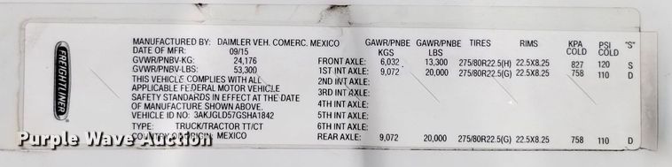 image for item EG9895 2016 Freightliner  Cascadia Evolution  semi truck