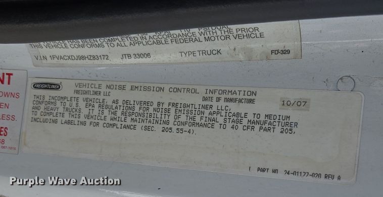 image for item EI4108 2008 Freightliner Business Class M2 truck cab and chassis