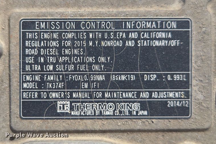 image for item EI4166 2016 Freightliner Business Class M2 106 refrigerated truck