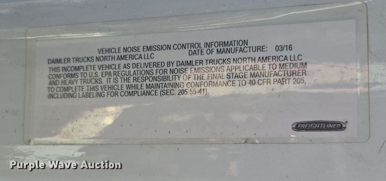 image for item EI4167 2017 Freightliner Business Class M2 106 refrigerated truck