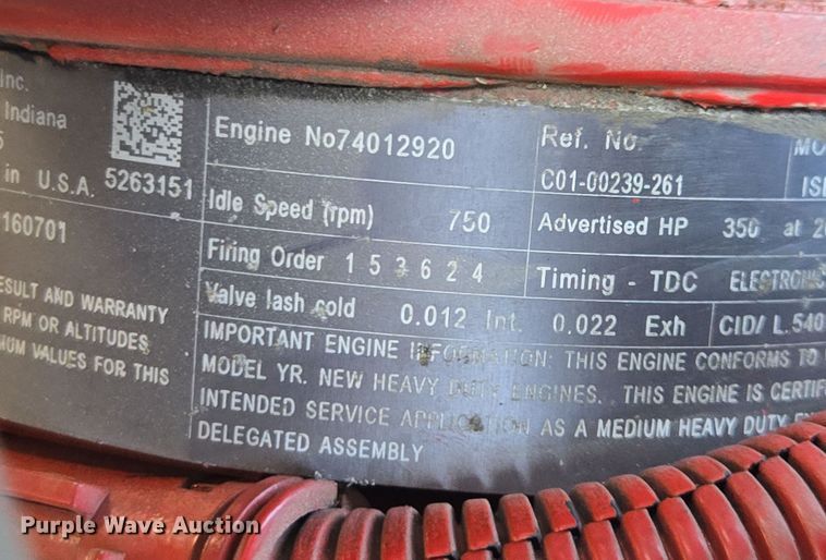 image for item EI4168 2017 Freightliner Business Class M2 106 refrigerated truck