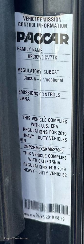 image for item EK0393 2019 Peterbilt 337 rollback truck