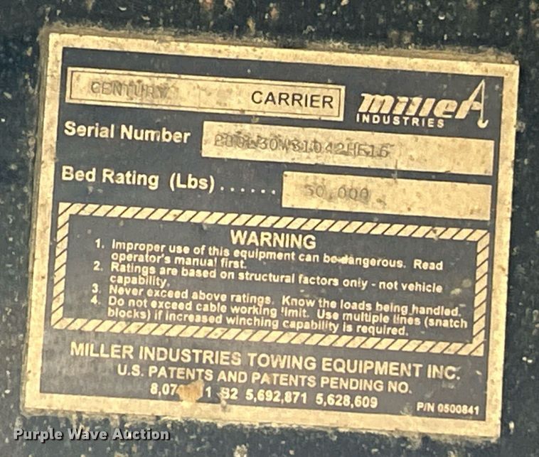 image for item EK2690 Miller Industries  Century rollback bed