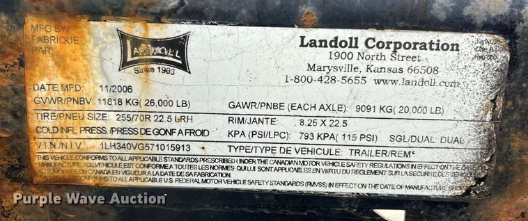 image for item EK2699 2007 Landoll 340 roll-off container trailer