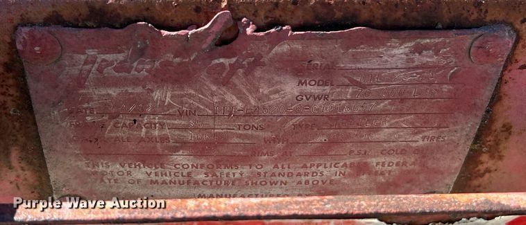 image for item EK2705 1982 Transcraft DTL-23-45 drop deck equipment trailer