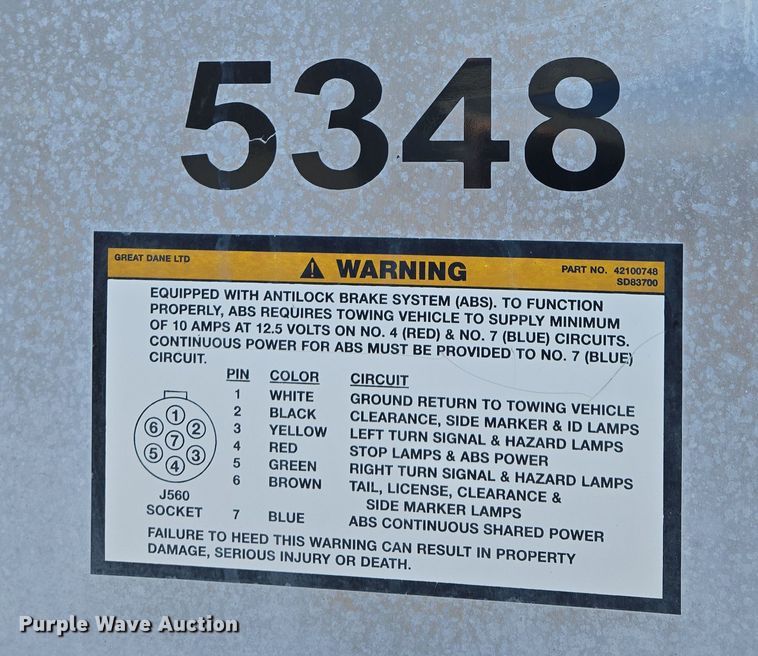 image for item EQ6726 2000 Great Dane dry van trailer