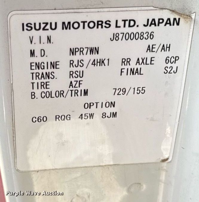 image for item DH9864 2008 Isuzu NPR HD Crew Cab flatbed truck