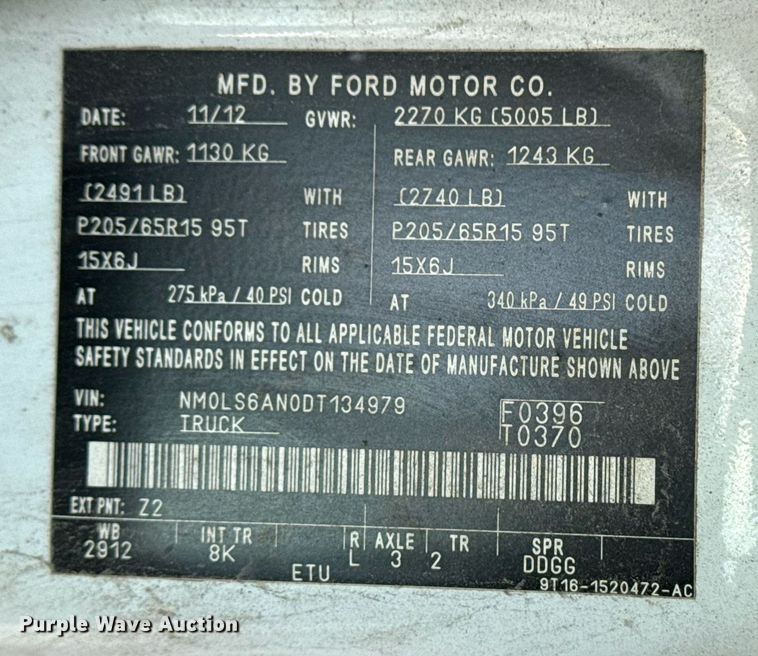 image for item DM5510 2013 Ford Transit Connect van