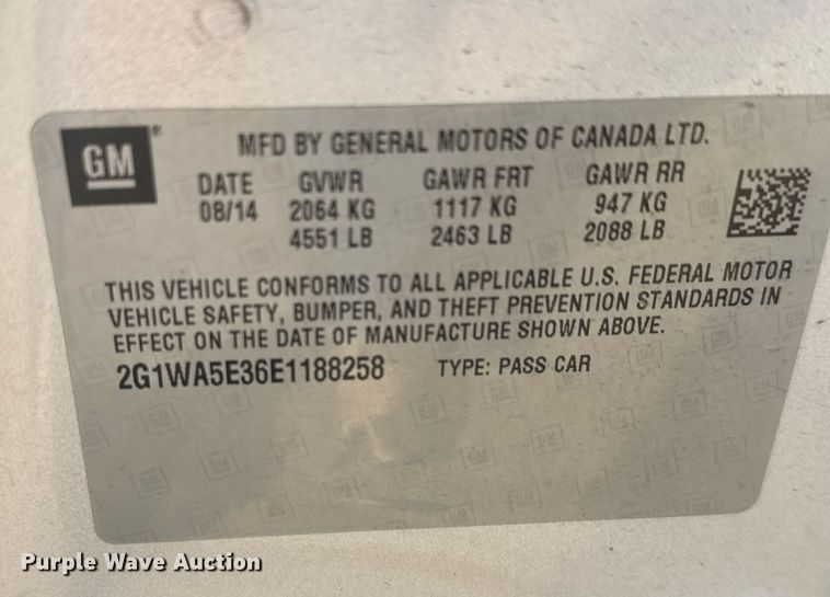 image for item DP2630 2014 Chevrolet Impala Limited 