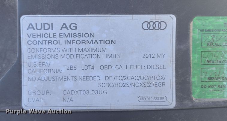 image for item DP6182 2012 Audi Q7 SUV