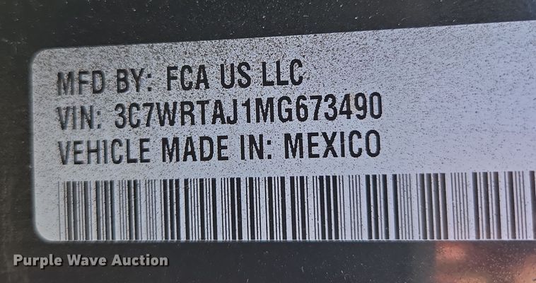 image for item DP6185 2021 Dodge Ram 3500 dump bale bed pickup truck