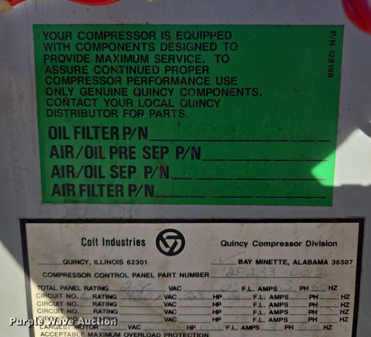 image for item DP6188 Quincy air compressor