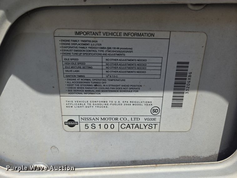 image for item DP6195 2000 Nissan Frontier Crew Cab pickup truck