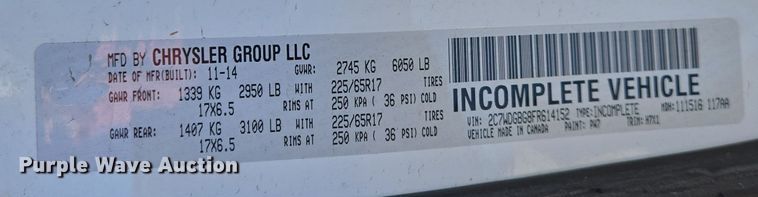 image for item DS5291 2015 Dodge Grand Caravan handicap accessible van