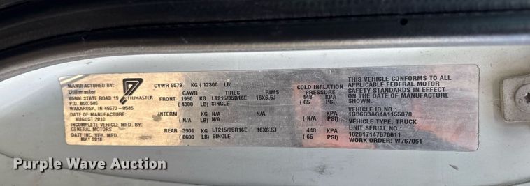 image for item DT0613 2010 Chevrolet Express box truck