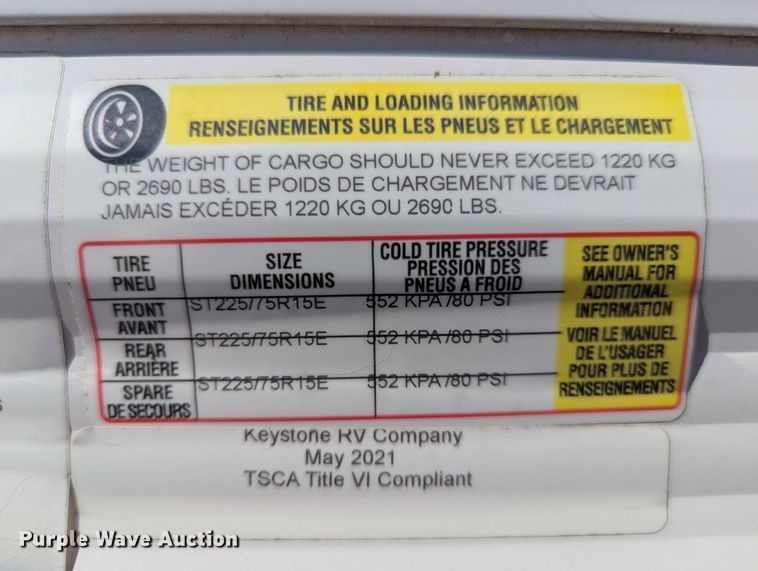 image for item DT4502 2021 Keystone SG295BH21 camper