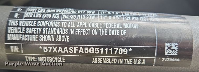 image for item DV1271 2016 Polaris Slingshot S motorcycle