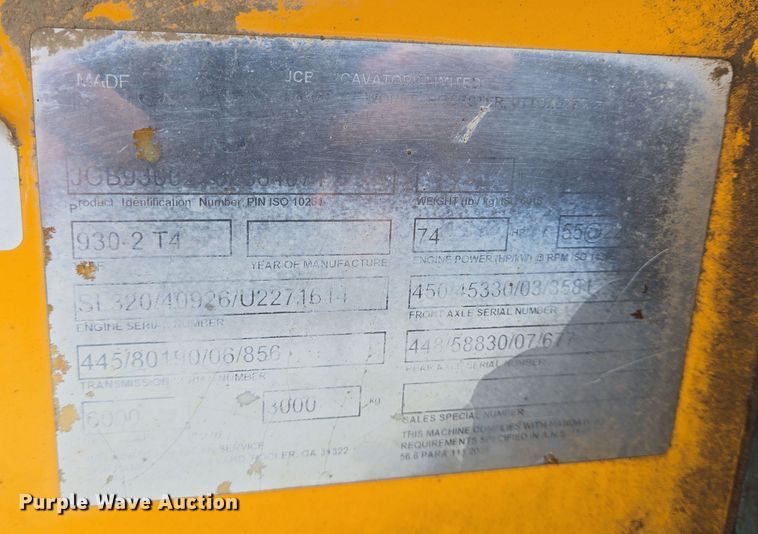 image for item DV1296 JCB 930 forklift