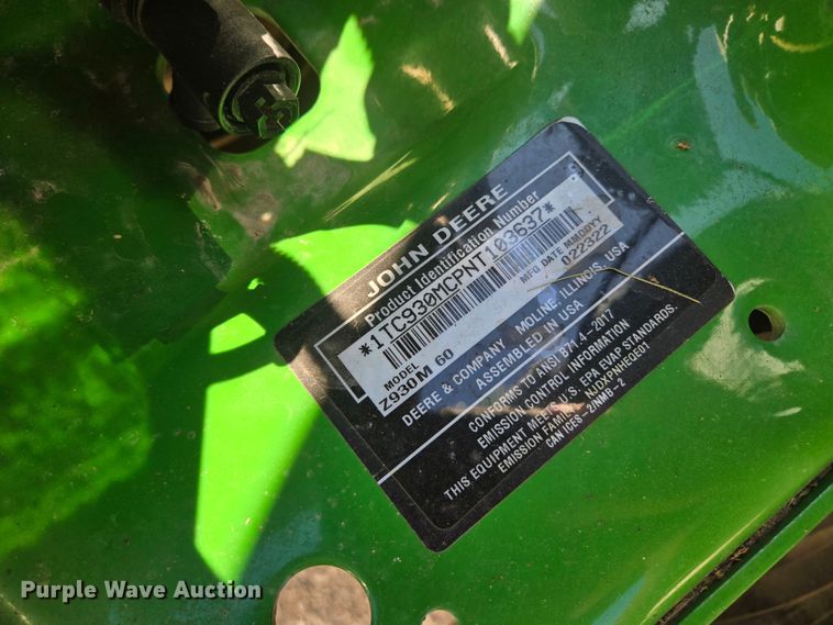 image for item DV2251 2022 John Deere Z930M ZTR lawn mower