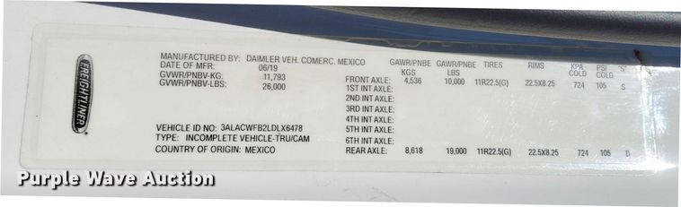 image for item DV6715 2020 Freightliner  Business Class M2 refrigerated truck