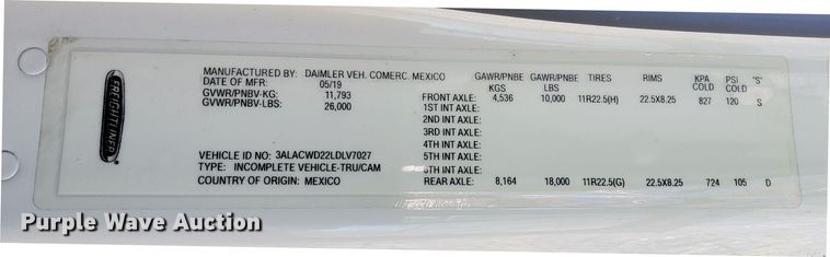 image for item DV6716 2020 Freightliner  Business Class M2 refrigerated truck