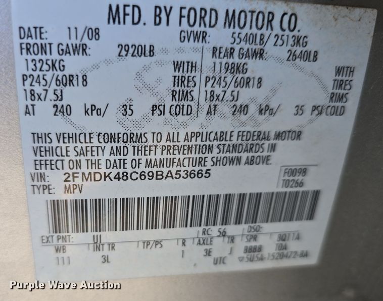image for item DW3086 2009 Ford Edge SEL SUV