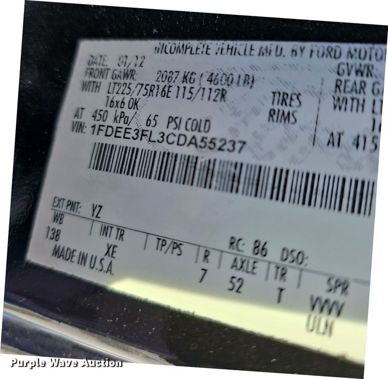 image for item DW3129 2012 Ford Econoline E350 party bus