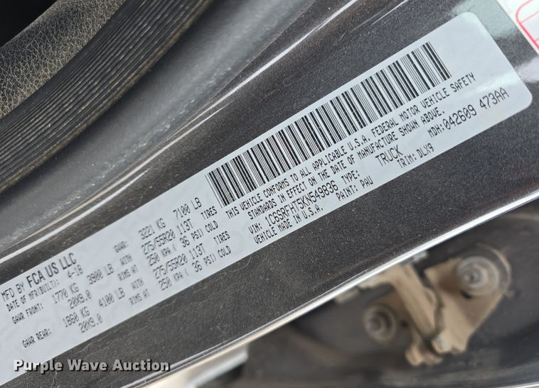 image for item DW3136 2019 Dodge Ram 1500 Limited Crew Cab pickup truck