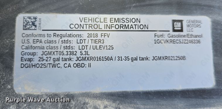 image for item DW3168 2018 Chevrolet Silverado 1500 Double Cab pickup truck