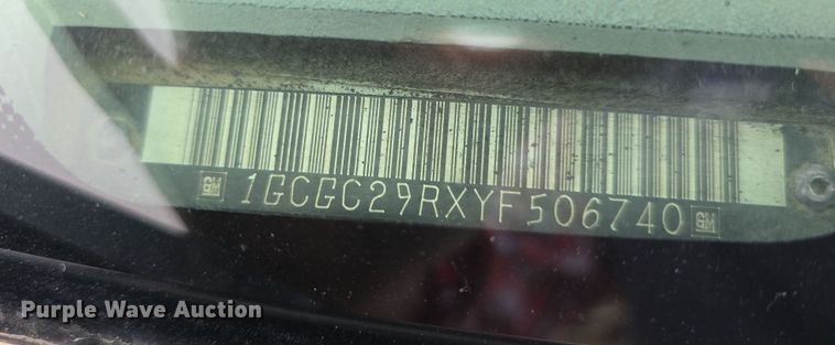 image for item DW3176 2000 Chevrolet C2500 Ext. Cab utility bed pickup truck